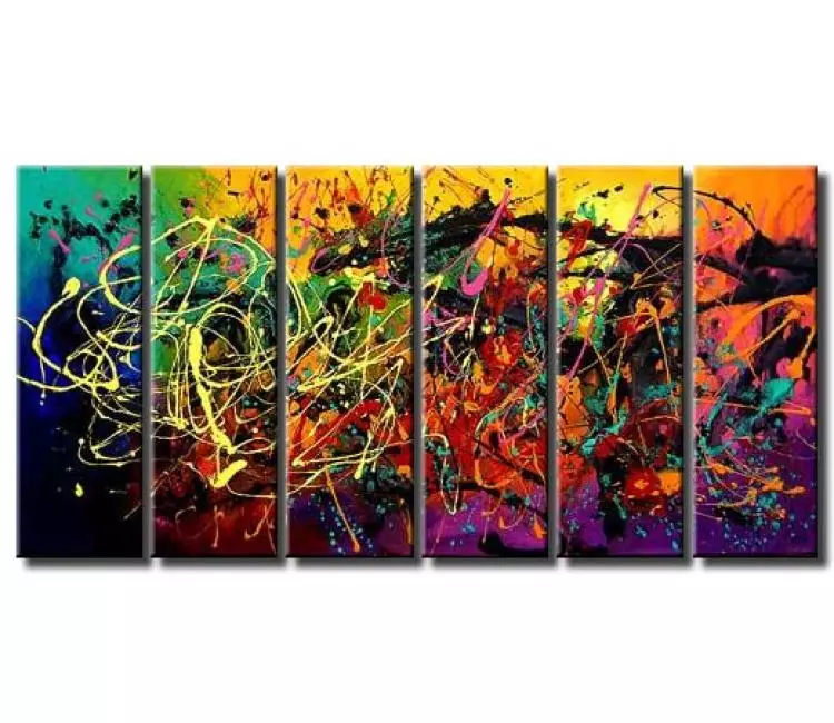 abstract painting - big modern abstract art painting on large canvas original colorful textured wall art decor