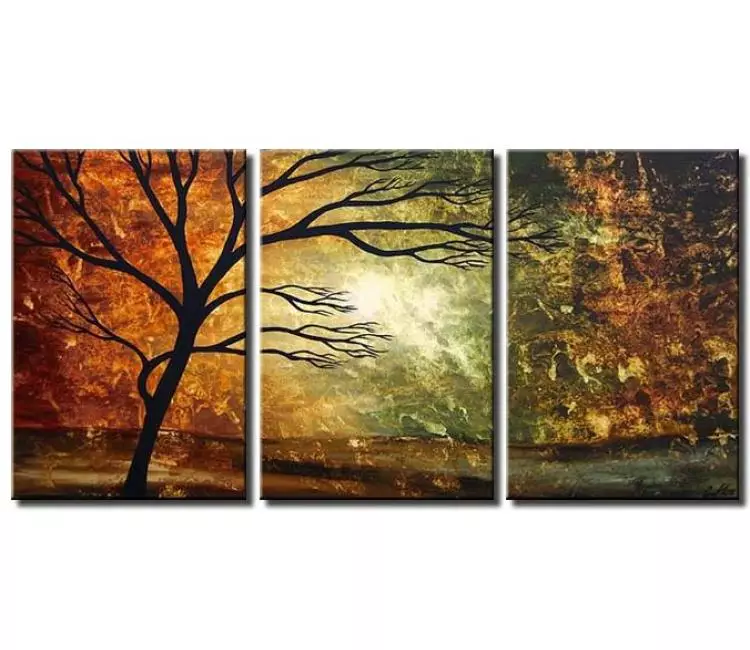 landscape paintings - big original modern tree painting on large canvas original decorative wall art for living room