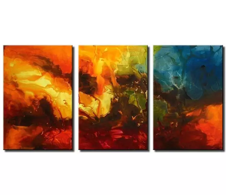 fluid painting - big original modern abstract art on large canvas colorful decorative painting for living room