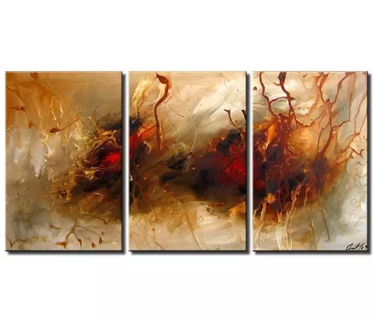 fluid painting - big modern neutral abstract painting on canvas original beautiful living room wall art decor