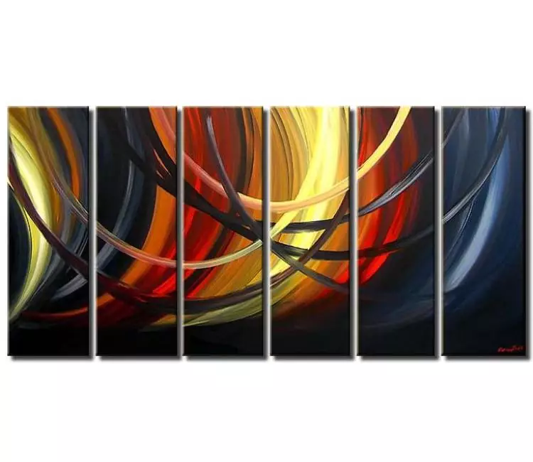 arcs painting - big colorful decorative abstract painting on canvas modern original beautiful living room wall art