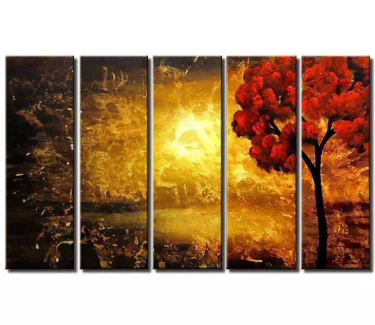 forest painting - big original landscape tree painting on canvas modern beautiful living room wall decor