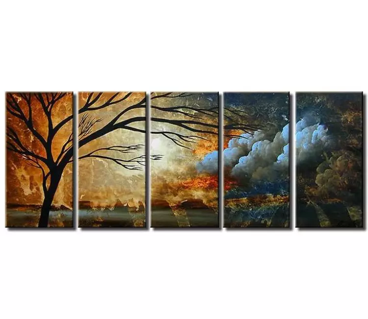 trees painting - big original landscape tree painting on canvas modern beautiful living room wall decor