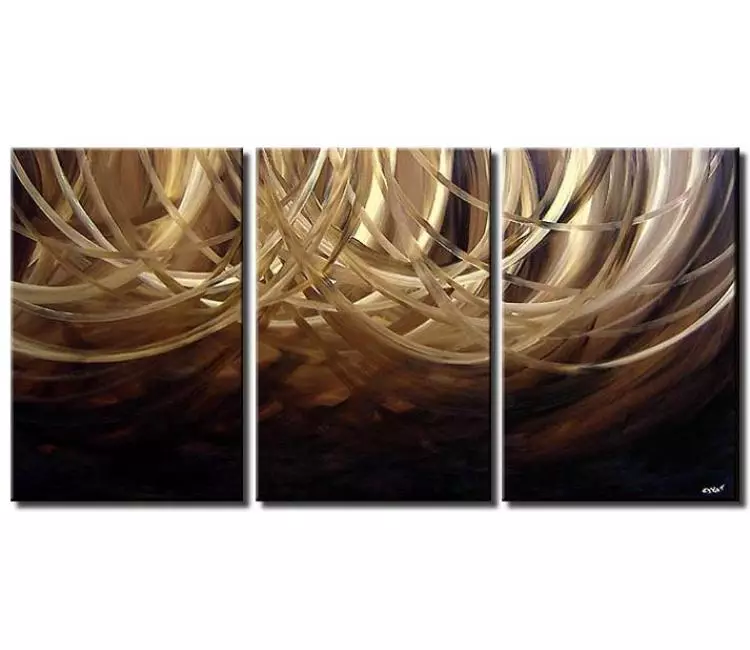 arcs painting - big modern brown abstract art on canvas original large contemporary brown painting for living room