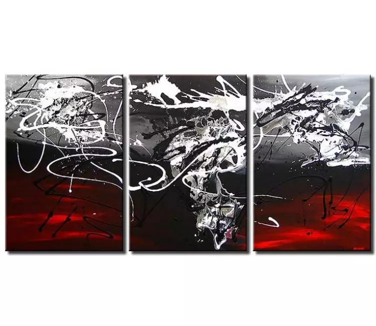 abstract painting - big abstract art minimalist large grey black red white  canvas art beautiful modern wall art