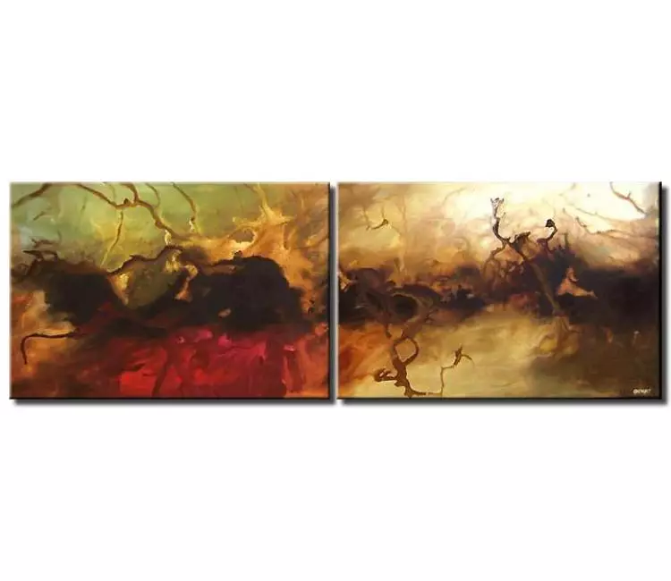 fluid painting - big modern abstract landscape art on canvas original large contemporary earth tone colors art