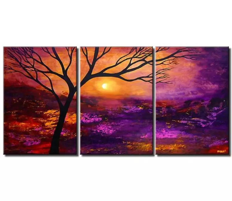 trees painting - big modern colorful abstract landscape art on canvas original large contemporary tree art