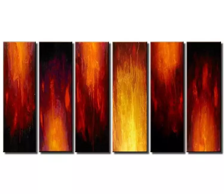 fire painting - big modern red abstract painting on canvas original large contemporary living room hotel art
