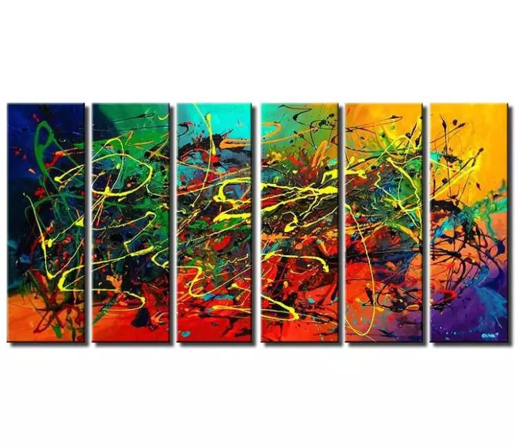 abstract painting - big modern colorful abstract painting on canvas for living room original large contemporary hotel art