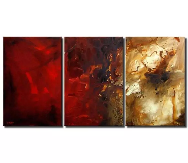 fluid painting - big modern best abstract art on canvas for living room large original contemporary red wall art