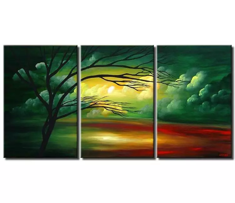 landscape paintings - big modern abstract landscape tree painting on canvas large abstract nature art for living room