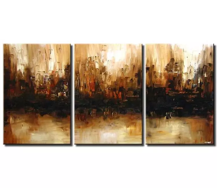 cityscape painting - original contemporary city art on canvas big neutral abstract painting modern wall art for living room hotel art