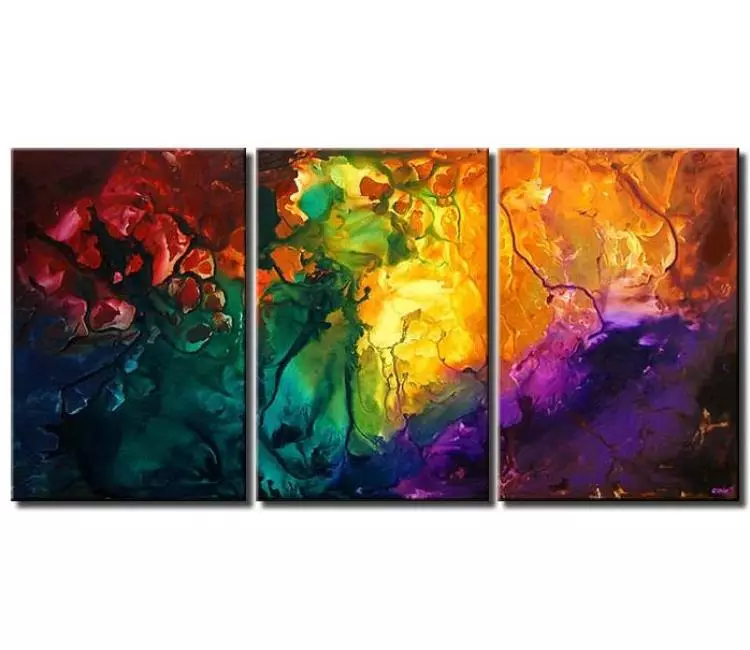 fluid painting - original colorful contemporary art on canvas big abstract painting modern wall art for living room