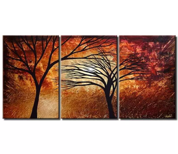 landscape paintings - big modern abstract tree painting on canvas original fall tree wall art