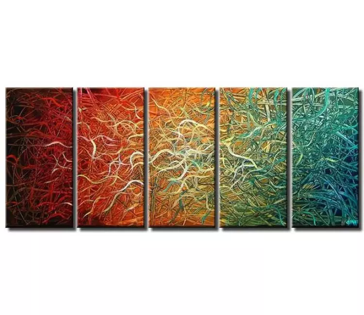 abstract painting - beautiful big abstract painting on canvas modern textured turquoise wall art