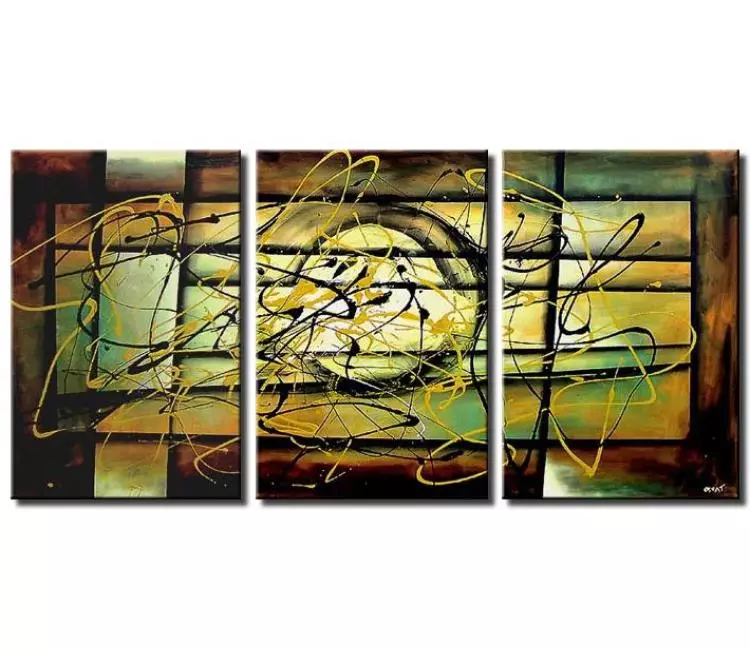 abstract painting - big modern geometric abstract painting on large canvas contemporary earth tone colors wall art