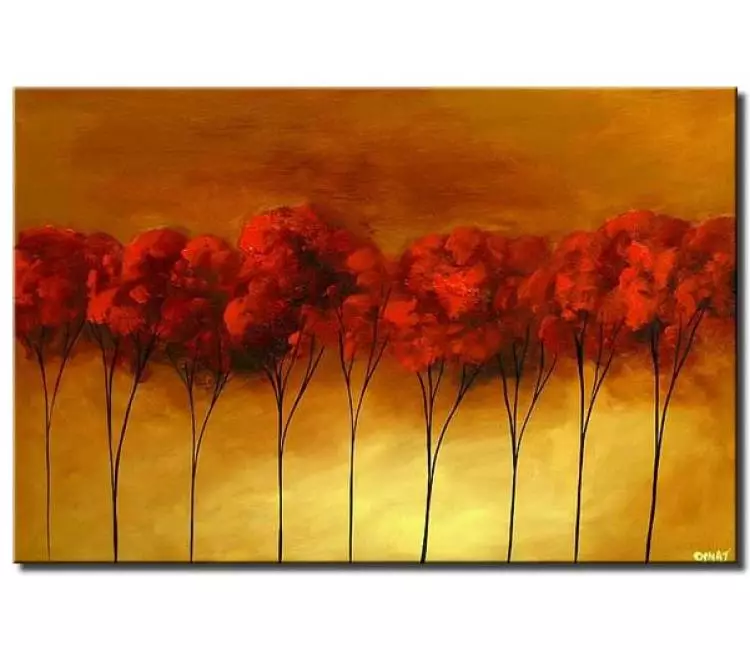forest painting - modern trees painting on canvas for living room bedroom art original contemporary abstract art