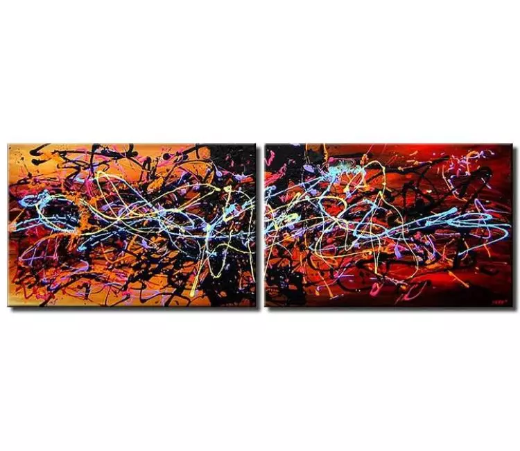 abstract painting - big modern abstract painting on canvas colorful textured living room wall art