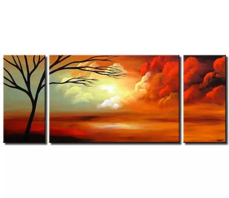 trees painting - big modern landscape tree painting on large canvas contemporary living room calming wall art