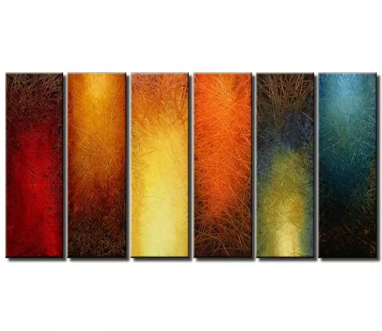 abstract painting - big colorful modern multi panel abstract painting on canvas beautiful living room office contemporary art