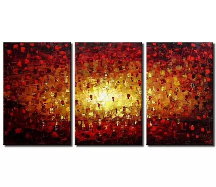 abstract painting - big modern abstract art on canvas original textured minimal red gold living room wall art