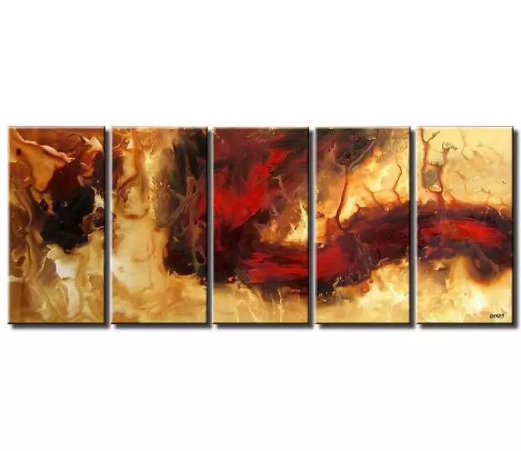fluid painting - big modern neutral abstract painting on canvas original beautiful living room wall art