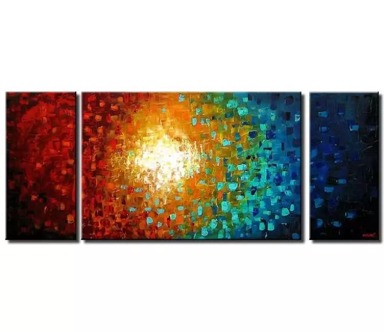 abstract painting - big modern abstract painting on canvas original beautiful large blue red living room wall art