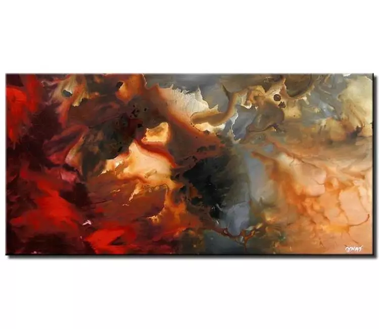 fluid painting - beautiful modern earth tone colors abstract painting on canvas bedroom dining room living room wall art