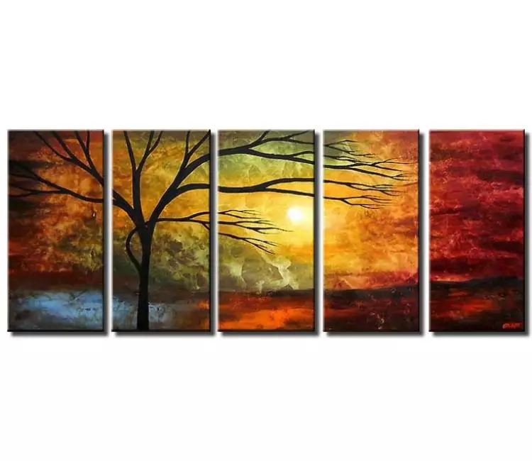 landscape paintings - big modern landscape tree painting on canvas large original colorful living room wall art