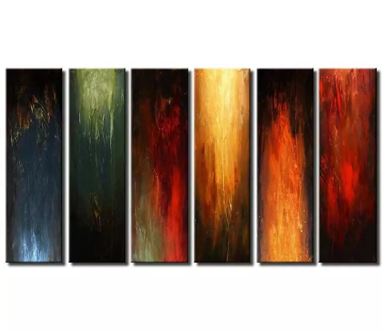 abstract painting - big multi panel simple abstract painting on canvas large modern earth tone colors painting for living room