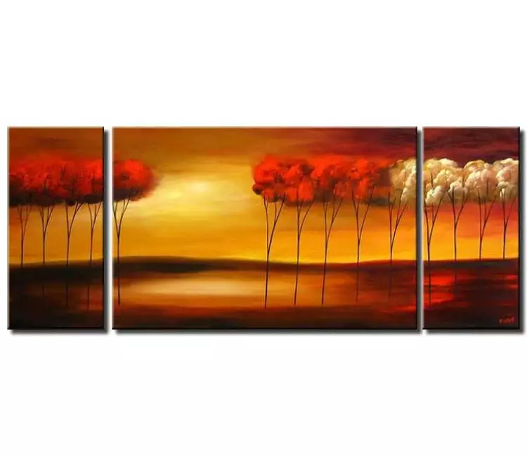 forest painting - big modern landscape tree painting on canvas large wall art for living room
