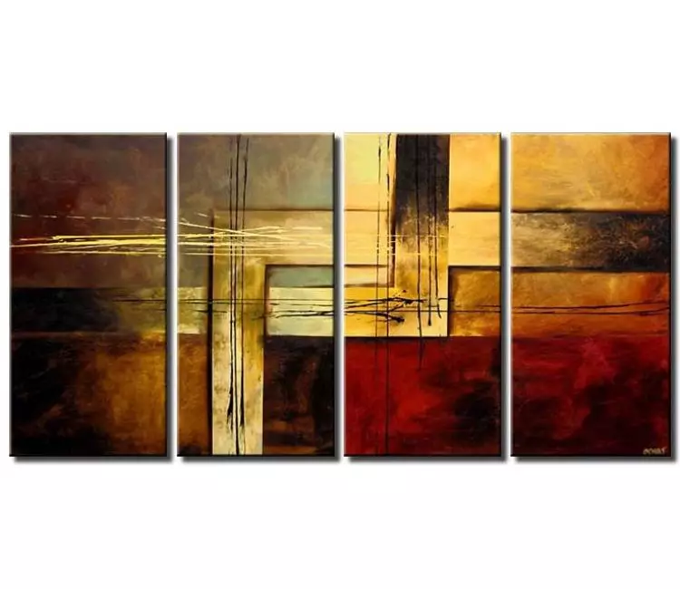 abstract painting - modern geometric contemporary abstract painting large big canvas art earth tone colors for big walls