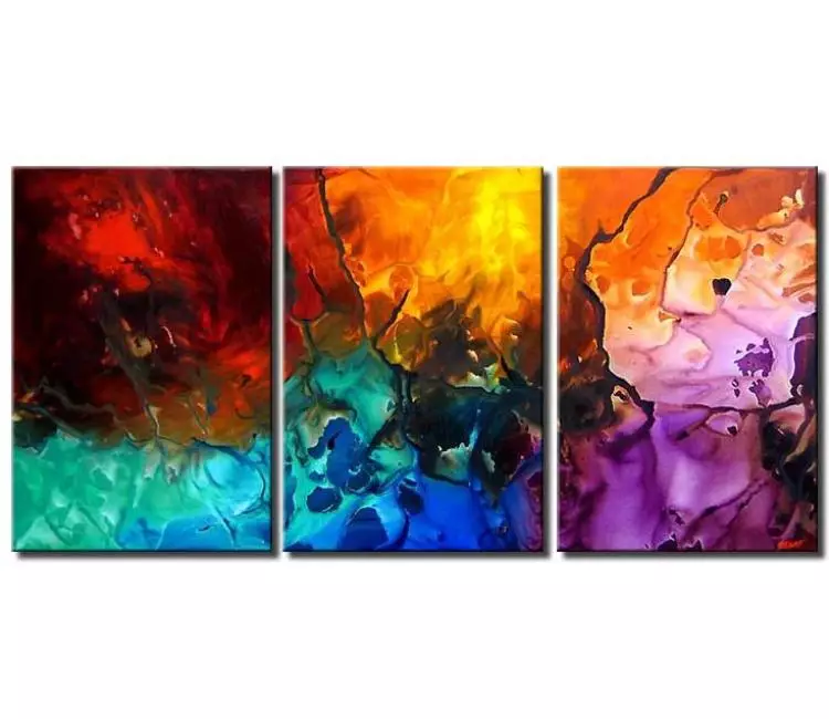 fluid painting - big modern colorful artwork on canvas large original  abstract painting for big walls