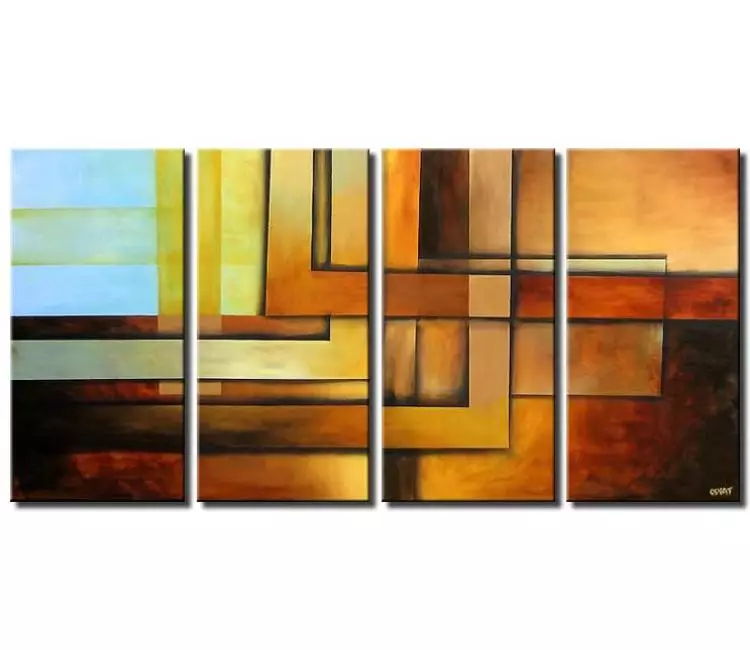 geometric painting - modern big geometric art on canvas earth tone colors abstract painting living room art