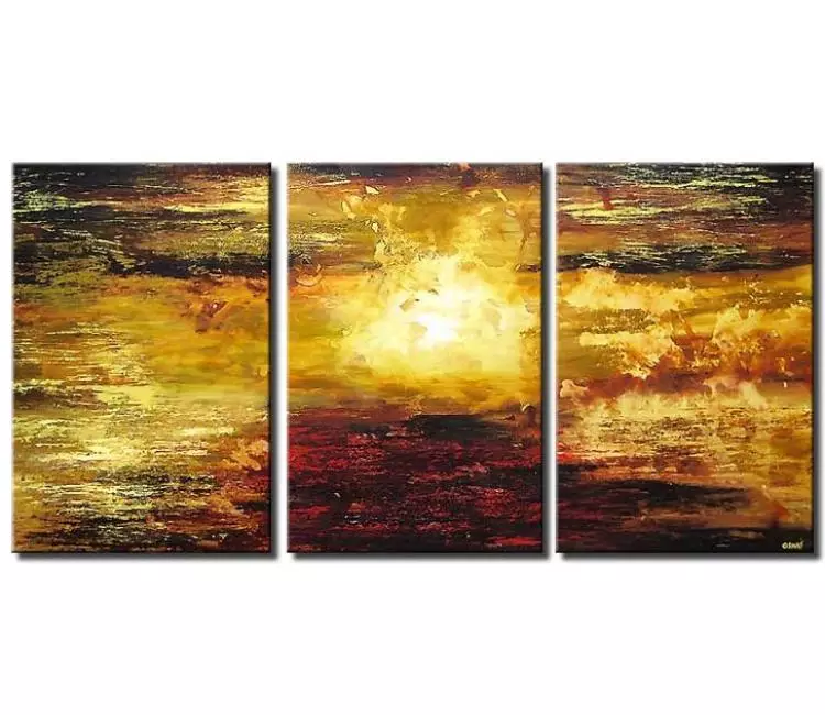 landscape paintings - abstract sunrise painting on canvas big large canvas art neutral landscape seascape living room wall art