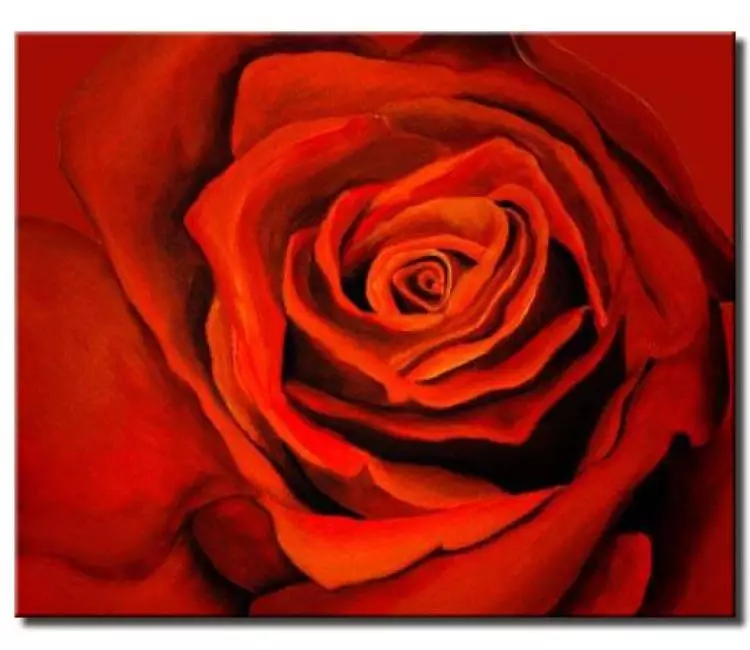 floral painting - big red rose painting