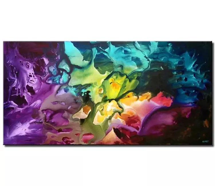 fluid painting - colorful modern abstract painting on canvas original beautiful contemporary art
