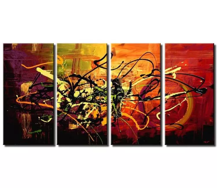 abstract painting - contemporary big colorful abstract art on canvas for living room large modern wall art