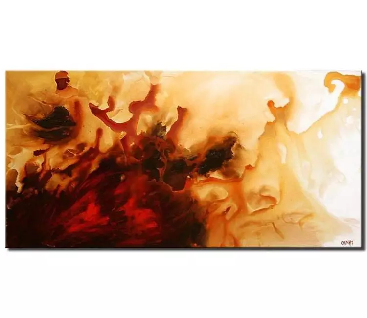 fluid painting - modern abstract painting for living room on canvas original red beautiful abstract art