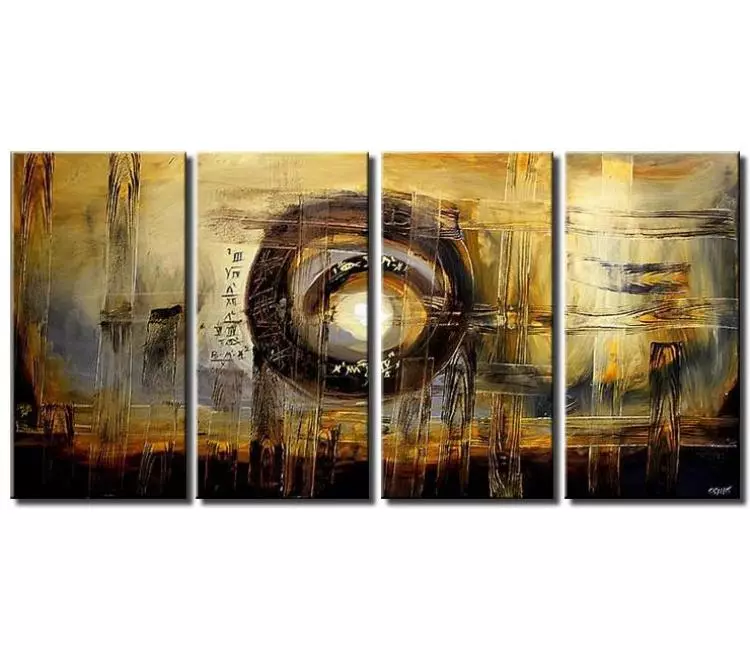 abstract painting - big yellow grey abstract painting for living room modern large canvas art