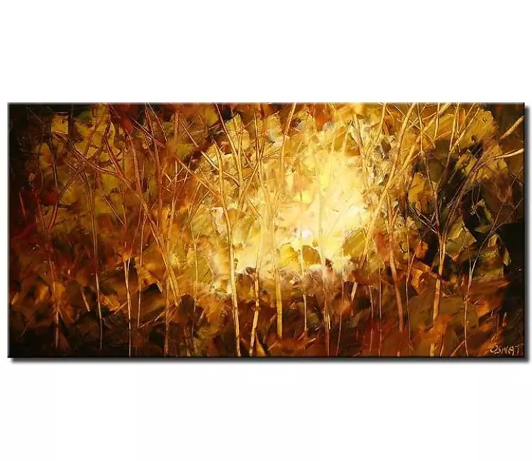 forest painting - landscape art for living room modern forest trees painting on canvas textured fall wall art