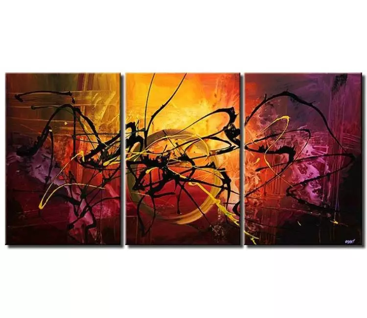abstract painting - big colorful abstract painting on large canvas art modern living room wall art