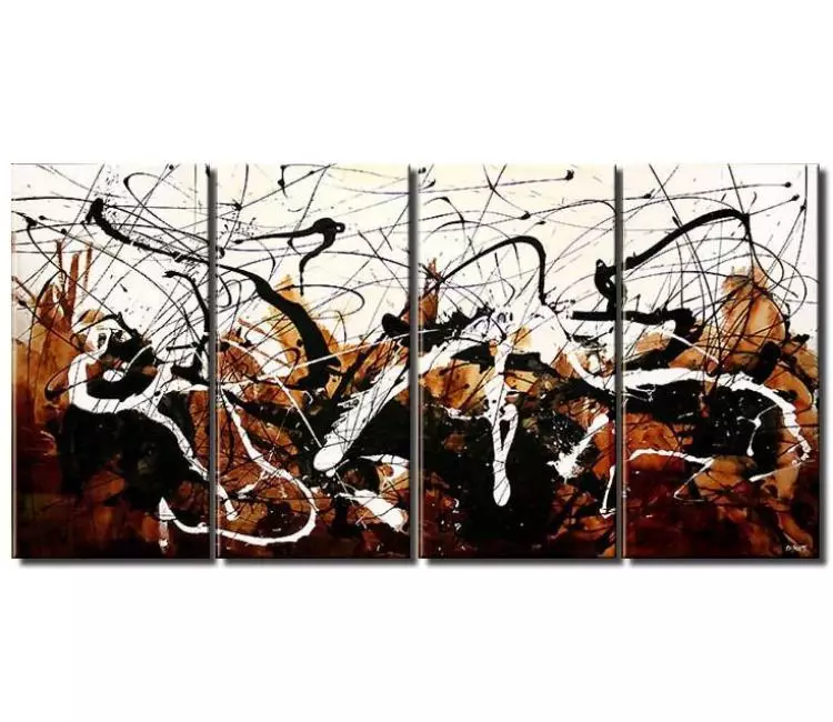 abstract painting - big modern white brown abstract painting on canvas contemporary textured large wall art