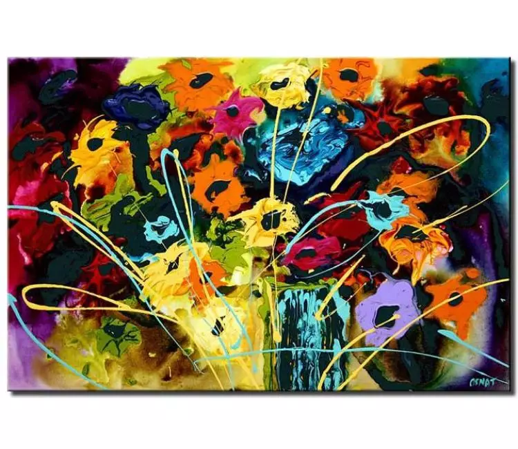 floral painting - abstract floral painting colorful textured flowers painting on canvas modern abstract art