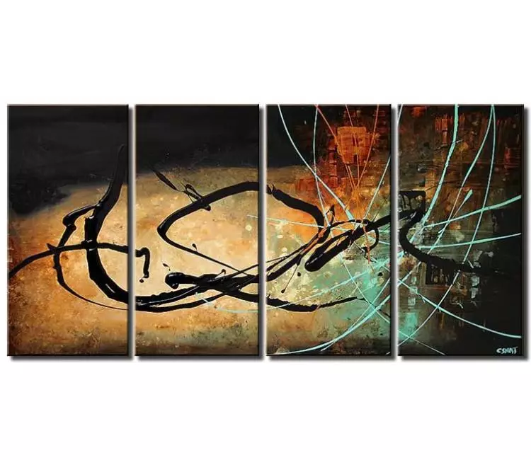 abstract painting - large contemporary textured art on canvas big modern abstract painting in earth tone colors