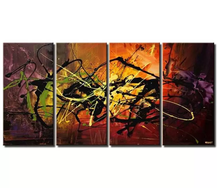 abstract painting - big colorful abstract painting on large canvas art modern living room wall art