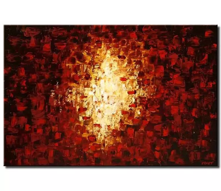 fire painting - original red black abstract painting on canvas minimal modern living room wall art