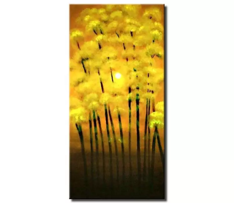 landscape paintings - yellow blooming trees paintings