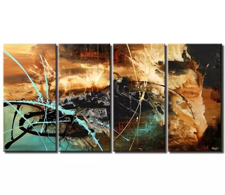 abstract painting - big multi panel abstract painting on canvas original large neutral modern wall art