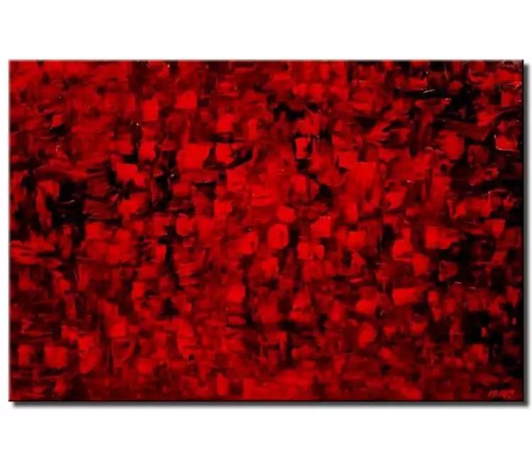 abstract painting - original red black abstract painting on canvas minimal modern living room wall art